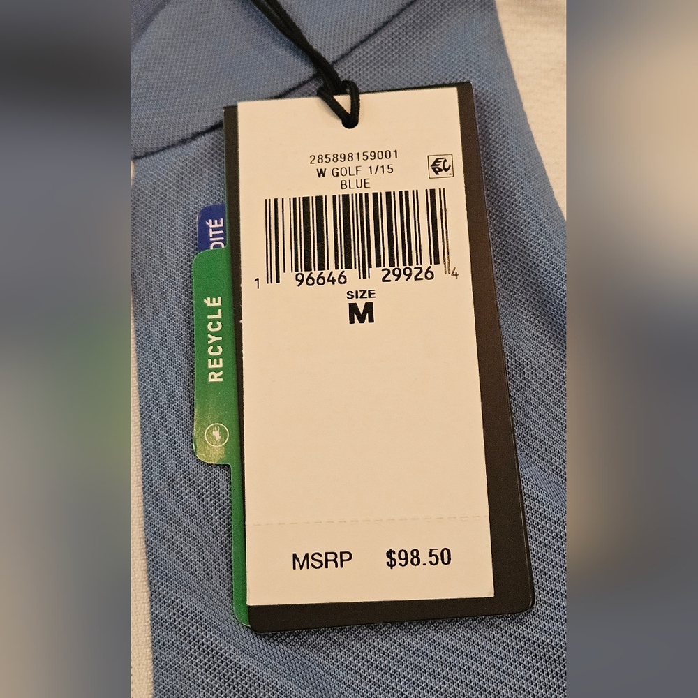 NWT RLX Ralph Lauren Light Blue and White Sleeveless Golf Tank Top: Size- Medium - Picture 7 of 8